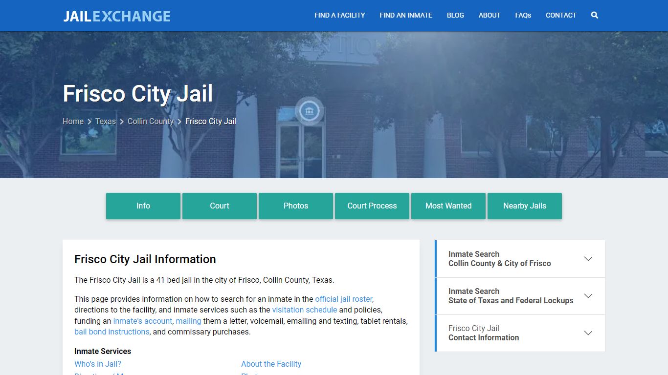 Frisco City Jail, TX Inmate Search, Information - Jail Exchange